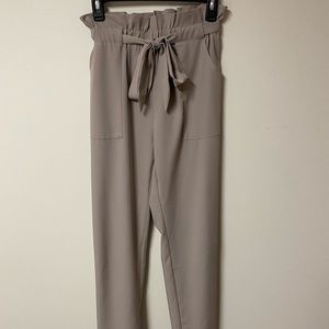 Gray Paper Bag Tie Pants